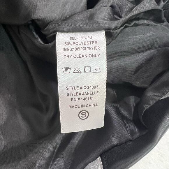 Buddy Love Black and Silver Metallic Faux Leather Mini Skirt NWT - Picture 6 of 8